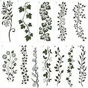12PCS Large Wall Stencils for Painting,Vines/Flower Stencils,Stencils for Painting,Wall Stencil,Stencils for Crafts Reusable,Stencil Paint,Craft Stencils for Painting on Wood,Wall,Fabric,Furniture