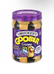 〽️ New Smucker's Goober Peanut Butter & Grape Jelly Stripes Spread Jar 18oz
