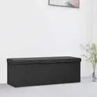 Fabric Storage Ottoman Bench Foot Rest Stool Blanket Toy Box Large Faux Linen