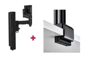 Atdec AWMS-4640 Single 460mm Monitor Arm + 400mm Post / 12kg (26.5lb) Flat Screen, 10kg (22lb) Curved Screen + C Clamp Desk Fixing, Black