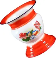 1Pc Portable High Foot Enamel Spittoon for Adults Traditional Urinal Basin for Convenient Potty Training Lightweight Durable and Easy to Carry