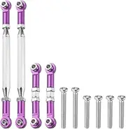 uxcell 2 Sets Adjustable Turnbuckles Camber Link Linkages Aluminum Alloy Upgrade Parts RC Car Steering Pull Rod Servo Linkages Tie Rod for MN 1:12 D90 RC Car Crawler,Purple