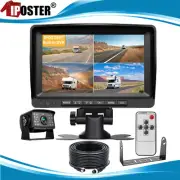 9" IPS Screen Quad Monitor DVR Loop Recording 1080P AHD Rear View Camera Truck