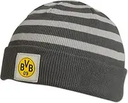 Borussia Dortmund BVB Baby Hat - Striped in Light Grey/Dark Grey, One Size, Gray, OneSize