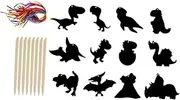 Vaguelly 1 Set Dinosaur Scratch Drawing Paper Boys and Girls Scratch Paper Sheets Craft Party Supply