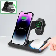 OZNALA Wireless Charger 15W Fast Charging Station Pad for Apple Watch iPhone AirPods