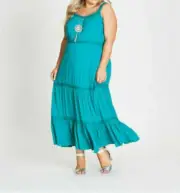 Autograph size 24 26 Jade tiered beach holiday Maxi dress combine post Black ⚫