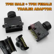 7 PIN FLAT SOCKET PLUG FEMALE & MALE ADAPTOR TRAILER WIRING CARAVAN CONNECTOR