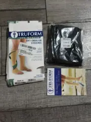 Truform Surgical Stockings, 18 mmHg Compression, Knee High Open Toe Sz M Black