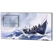 He Calmed The Storm - Matthew 8:23-27 - 19.5 x 10 MDF Wood Stacked Block Sign