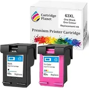 Cartridge Planet 1 Black and 1 Colour Compatible Ink for HP 63XL F6U64AA F6U63AA for HP Deskjet 1110 1112 2130 2131 2132 3630 3632 HP ENVY 4510 4520 4522 4523 4524 5424 HP Officejet 3830 4650 5220 5..