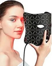 FOLOKE LED Light Therapy Mask Skin Care Mask, LED Red Light Therapy 630nm & 830nm Wavelength for Home Use, Body Beauty Machine for Care at Home (luxurious black)