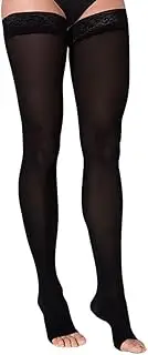 SIGVARIS Women’s Style Soft Opaque 840 Open Toe Thigh-Highs w/Grip Top 30-40mmHg