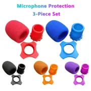 3Pcs Shakeproof Wireless Handheld Microphone Anti-Rolling Mic Protection Covers