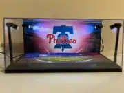 Philadelphia Phillies Custom 2-card PSA display case w/ LED lights Baseball