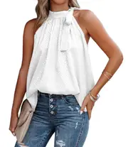 Leopard Printed Bow Neck Vest