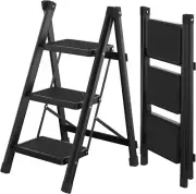 3 Step Ladder,Folding Step Stool with Wide Anti-Slip Pedal,330 lbs Portable