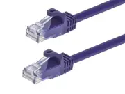 Flexboot Cat5e Ethernet Patch Cable RJ45 Stranded 350Mhz Wire 24AWG 1ft Purple