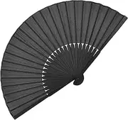 [STKARCV] Handheld Folding Hand Portable Black Folding Fan With Hinge For Outdoor Activities Work Areas Travel School