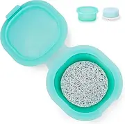 AIDIMMING Shampoo Bar Holder,Travel Soap Case is Perfect for Holding Round Soap, Silicone Soap Bar Container with Drainage Pad, Bar Soap Box with Lid (Green)