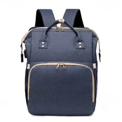 Baby Diaper Backpack Bag Folding Large Mummy Nappy change bag(Blue)