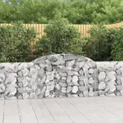 Arched Gabion Baskets 2 pcs 300x30x80/100 cm Galvanised Iron vidaXL
