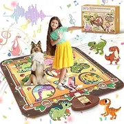 Skirfy Dinosaur Toys, Dance Mat Boys Toys for Kids 3-8, Electronic LED Dance Pad with 7 Games Mode, 5 Challenge Levels, Birthday Girl 3-10 Years Old