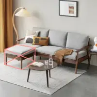 在飛比找momo購物網優惠-【橙家居·家具】西雅圖系列胡桃色三人木框沙發 XYTB-G1