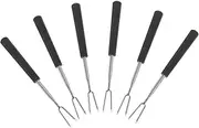 6pcs Roasting Meat Fork Portable Skewers for Grilling Shaped Barbecue Tools for Gatherings Outdoor Bbqs Easy to Carry Store Temperature Resistant