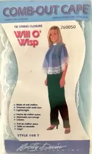 Betty Dain Comb-out-cape 260050 Willo Wisp Style 108T Lacey Light Blue