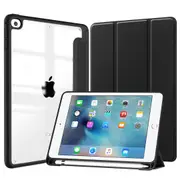 MCC iPad mini 5 2019 Case Cover Clear Back Pencil Holder Apple mini5 5th [Black]