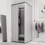 Square Fitting Rooms, Fitting Room Privacy Shower Tents Boutiques Cloakroom Floor-Standing Temporary Changing Room Changing Room Used In Mall, Boutique And Office (Color : Silver grey)