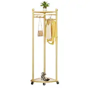 Clothes Rack with Wheels & Storage