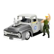 Street Fighter Guile W/ 1856 Ford F100 Anime Die-Cast Vehicle Toy 1:24 Scale