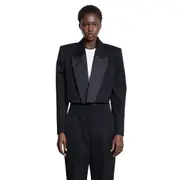[GIVENCHY] Cropped Tuxedo Blazer in Wool Black