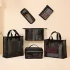 Large Capacity Mesh Makeup Bag Nylon Makeup Brushes Bag Cosmetic Bag Travel