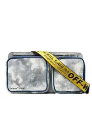 Off-White Men Bleach Denim Hip Belt Bag