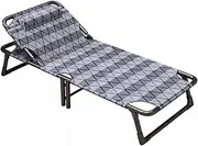 Portable Steel Foldable Camping Bed with Pillow Height Adjustable Foldable Bed Lightweight Folding Camping Cot for Outdoor Office Comfortable