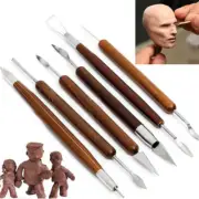 6pcs Clay Sculpting Wax Carving Pottery DIY Tools Shapers Polymer Modeling D'RI