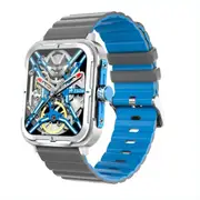 1.9 Inch Tft Square Screen Smart Watch Supports Blood Pressure Monitoring Grey Blue Smart Watches