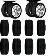 [FeBohao] Luggage Wheel Covers 8pcs Silicone Luggage Suitcase Wheels Protector Portable Reduce Noise Suitcase Replacement Wheels Rubber Cover Silicone Luggage Accessories for Travel (Black)