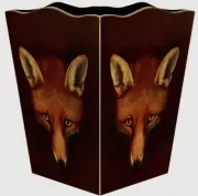 Marye-Kelley Fox Mask Wastepaper Basket New