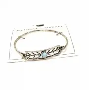 Nordstrom Melrose & Market Silver and Turquoise Hinge Wire Bangle NWT