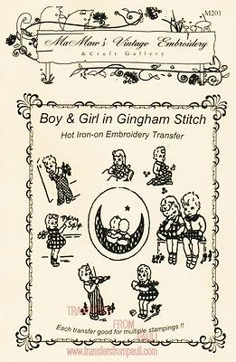 Moonbeam Sweethearts Stitch Hot Iron Transfers by MaMaw's Vintage Embroidery