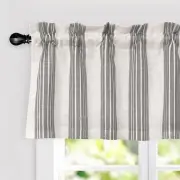 Chris Vertical Striped Linen Blackout Valance Lined Thermal Curtain w/Rod Pocket