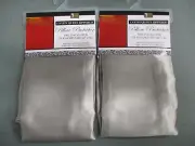 2 EACH Satin Pillow Protector Zippered Pillowcase Pair SILVER Better Home NEW