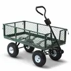 Garden Cart Mesh Liner Lawn Folding Steel Trolley Landscaping Tool Trailer Wagon