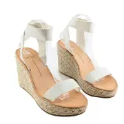 NEW Dolce Vita White Espadrille Wedge Sandals Adjustable Ankle Strap Size 9.5