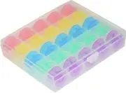 25Pcs/Set Colorful Empty Bobbins Size A Class 15 Storage Box Brother Singer etc