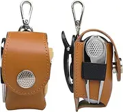 Golf Ball Case Set, Includes 3 Each of 50mm-70mm-90mm Golf Tees, Includes Green Fork, Attaches to Belt